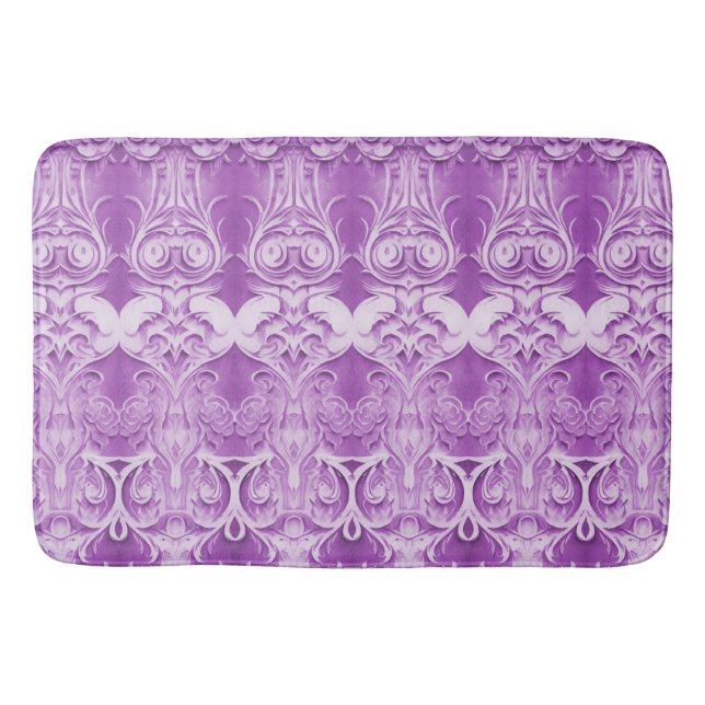 Violette Blumen Geblüht Badematte (Vorderseite)