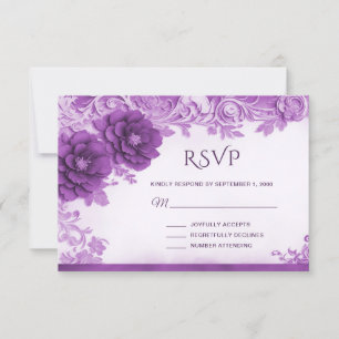 Violette Blumen Geblüht RSVP-Karte RSVP Karte