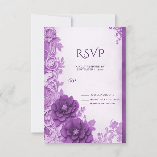 Violette Blumen Geblüht RSVP-Karte RSVP Karte (Vorderseite)