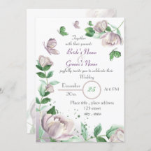 violette Blumen grüne Blätter Schmetterlinge Hochz