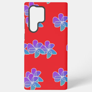 Violette Blumen in Rot Samsung Galaxy Hülle
