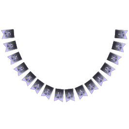 Violette Blumen Jagdflagge Wimpelkette