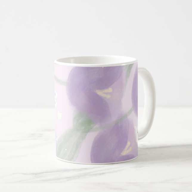 Violette Blumen mit ein wenig Sonne Kaffeetasse (VorderseiteRechts)