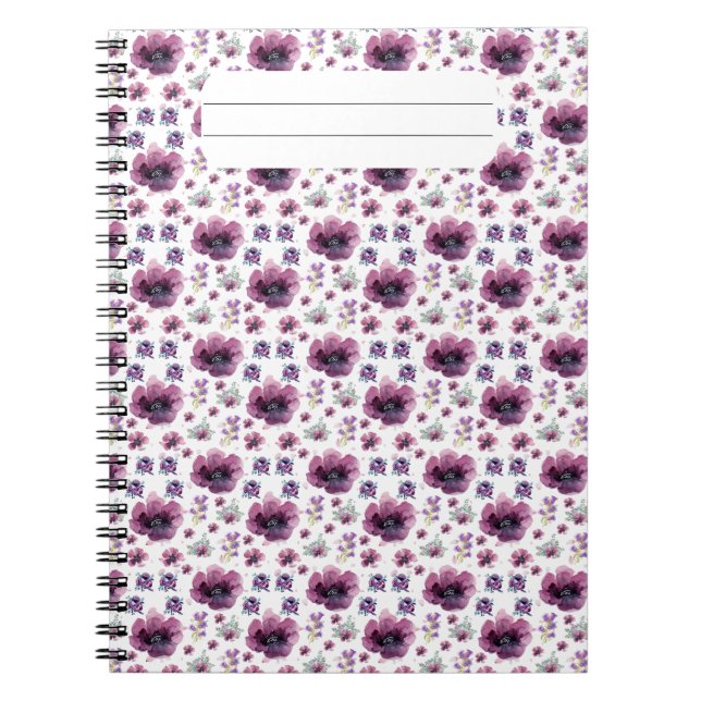 violette Blumen Notizblock (Vorderseite)