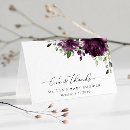 Violette Blumen, Pflaume, Blume, Boho, Babydusche Dankeskarte