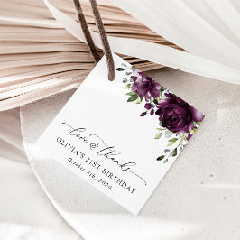 Violette Blumen, Pflaumen, Blume, Boho, Geburtstag Geschenkanhänger