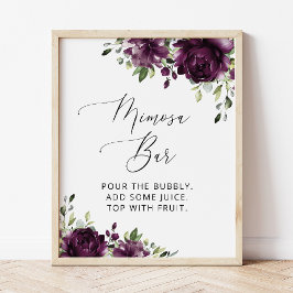 Violette Blumen, Pflaumen, Blume, Boho, Mimosa Bar Poster