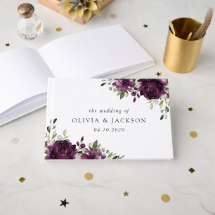 Violette Blumen, Pflaumenblumen, Boho, Blumenzehen Gästebuch