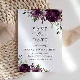 Violette Blumen, Pflaumenblumen, Boho, Blumenzehen Save The Date