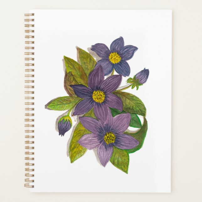 violette Blumen Planer (Vorderseite)