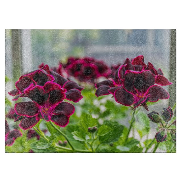 Violette Blumen Schneidebrett (Vorderseite)