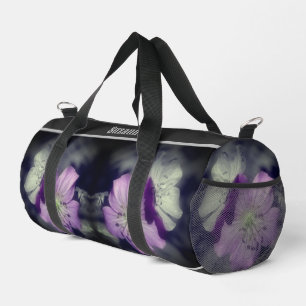 Violette Blumen, teilweise farbig Personalisiert Duffle Bag