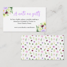 Violette Blumen und Blätter Geburtstag Ein Hinweis Begleitkarte