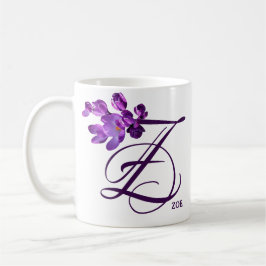 Violette Blumen, Vintag Kaffeetasse