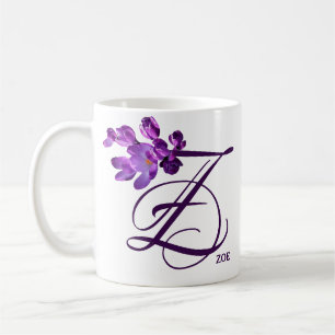 Violette Blumen, Vintag Kaffeetasse