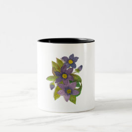 violette Blumen Zweifarbige Tasse