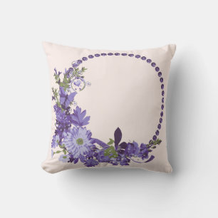 Violette Blütenmuster Kissen