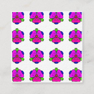 Violette Blütenpracht Quadratische Visitenkarte