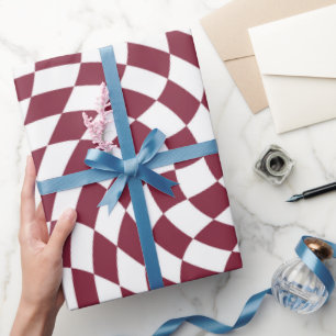 Violette Burgunder-Hochzeitskollektion Karo Geschenkpapier