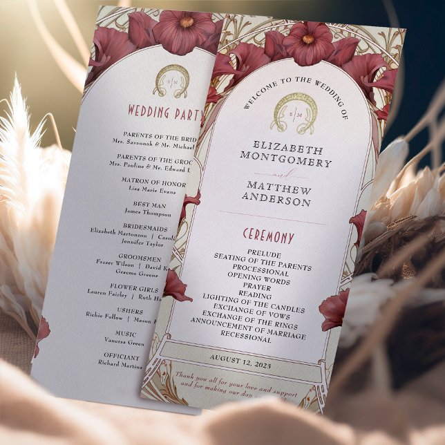 Violette Calla-Lilien-Hochzeitsprogramm Art Nouvea Programm (Von Creator hochgeladen)