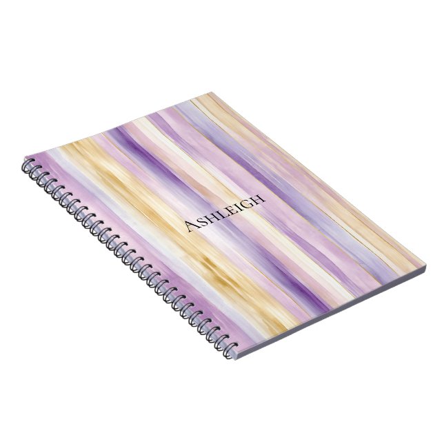 Violette Creme-Iris-Streifen   Notizblock (Rechte Seite)