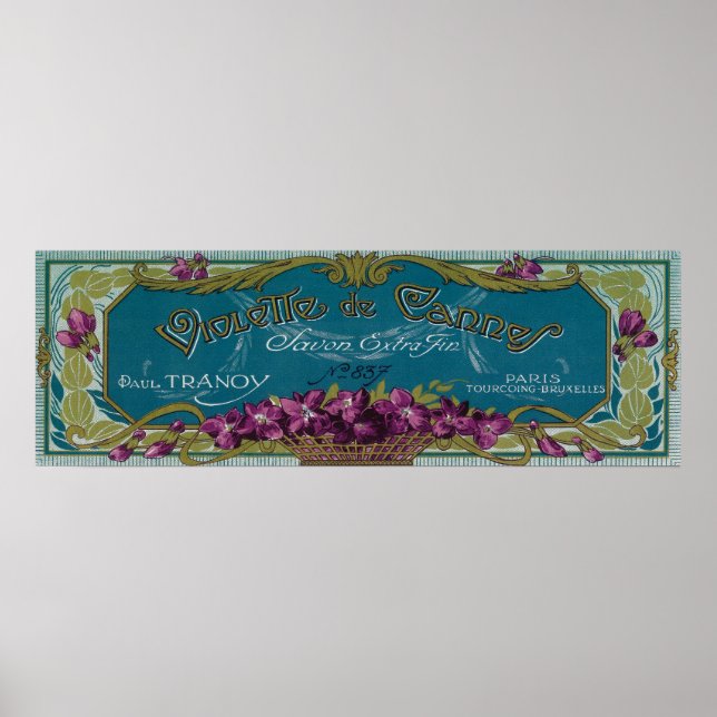 Violette De Cannes Soap LabelParis, Frankreich Poster (Vorne)