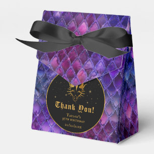 Violette Drachen-Schuppen Gold Geburtstags-Dankesc Geschenkschachtel