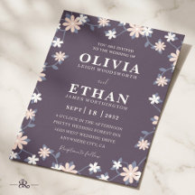 Violette florale minimalistische Wildblumengrafik
