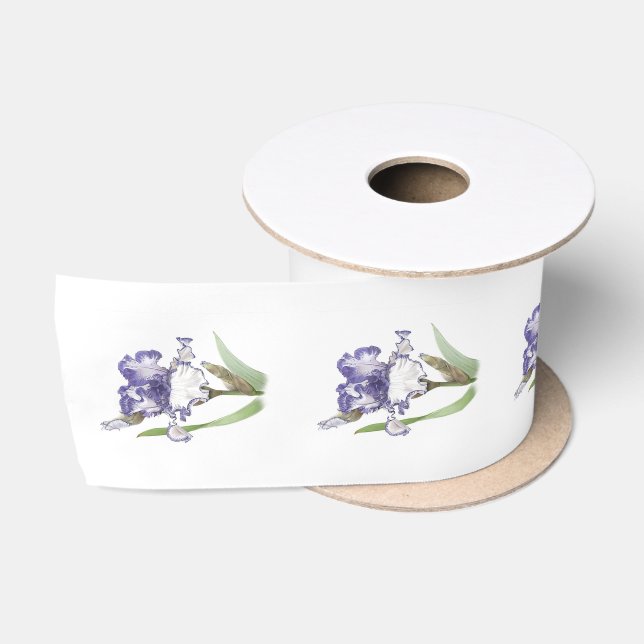 Violette gekrauste Iris Satinband (Spule)