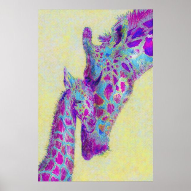 violette Giraffen Poster (Vorne)