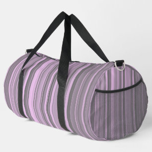 Violette graue Streifen groß Duffle Bag