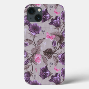 violette Handglocken und rosa Schmetterlingsmuster Case-Mate iPhone Hülle