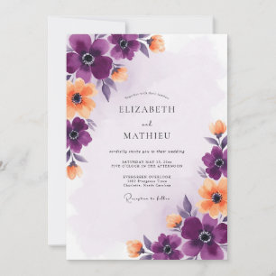 Violette herrliche Sommerhochzeit Einladung