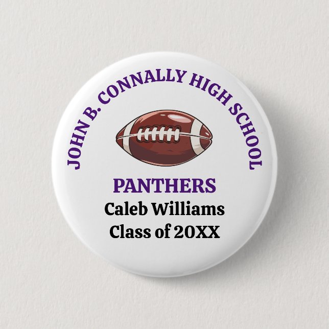 Violette High School Footballmannschaft individuel Button (Vorderseite)