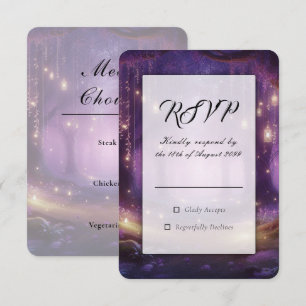 Violette Hochzeit im verzauberten Wald bei Mittern RSVP Karte