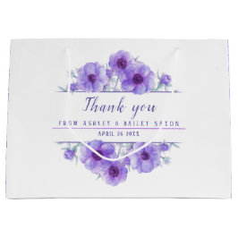 Violette Hochzeitsblumen Dank großen Geschenktüte