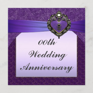 Violette Hochzeitstag-Party-Einladung Einladung