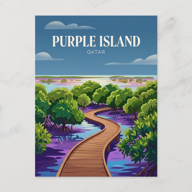Violette Insel Katar Postkarte (Vorderseite)