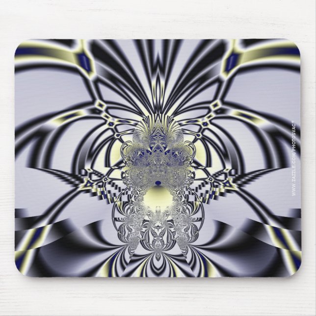 Violette Iris Heilige Geometrie Fraktal-Kunst Mousepad (Vorne)