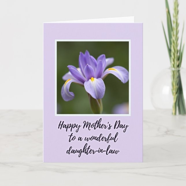 Violette Iris Muttertagskarte Karte (Vorderseite)