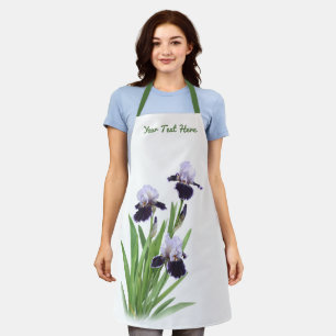Violette Iris Trio Florale Botanische Personalisie Schürze