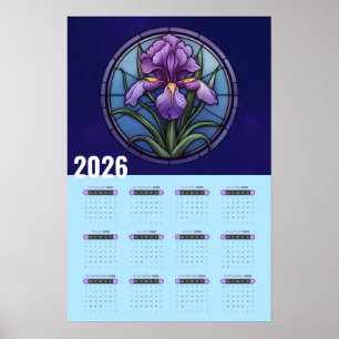 Violette Iris Wandkalender 2026 Kalender Poster