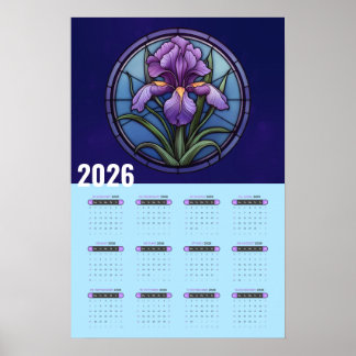 Violette Iris Wandkalender 2026 Kalender Poster