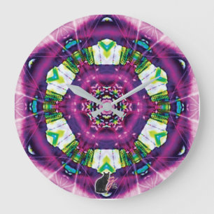 Violette Kaleidoscope Große Wanduhr