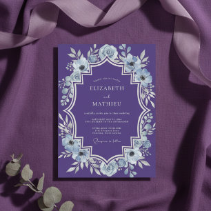 Violette königliche Winterhochzeit Einladung