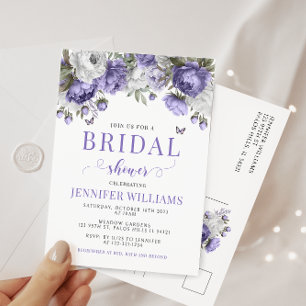 Violette Lavendel-Brautjungfernparty-Budget-Einlad Postkarte