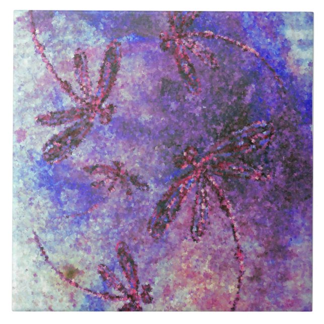 Violette Libellen-Haze Fliese (Vorderseite)