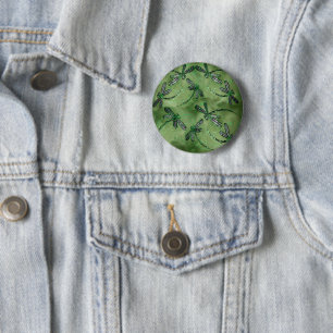 Violette Libellen mit Flügeln auf sanftem Limetten Button