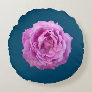 Violette Lila Rose Blume Rundes Kissen