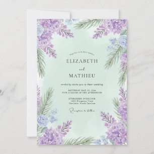 Violette Minze Wisteria Hochzeit Einladung